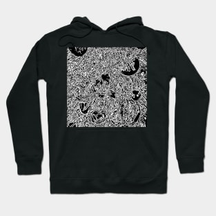 Black and white string pattern Hoodie